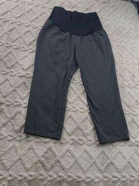 Old Navy Dark Gray Pants with Stretch Panel Waistband Sz Large Office Wear